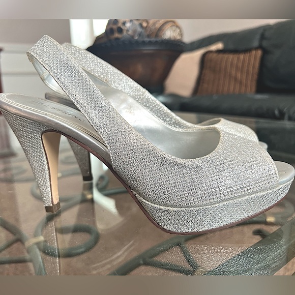 Call It Spring Shoes - Silver sparkly heels size 7.5